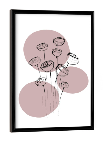 Poster mit schwarzem Rahmen "Buffiere - Botanicals Wasserlilie" artboxONE - Natur,Floral