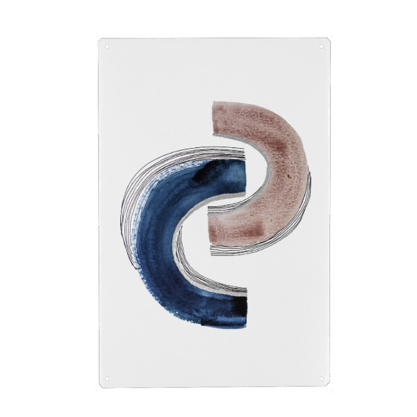 Holzbild "Buffiere - Ergänzung" artboxONE - Abstrakt - Abstrakt,Aquarell,Wasserfarben,Striche,Linien,Pinsel,Watercolor,Abstract,Geometrie,Geometry