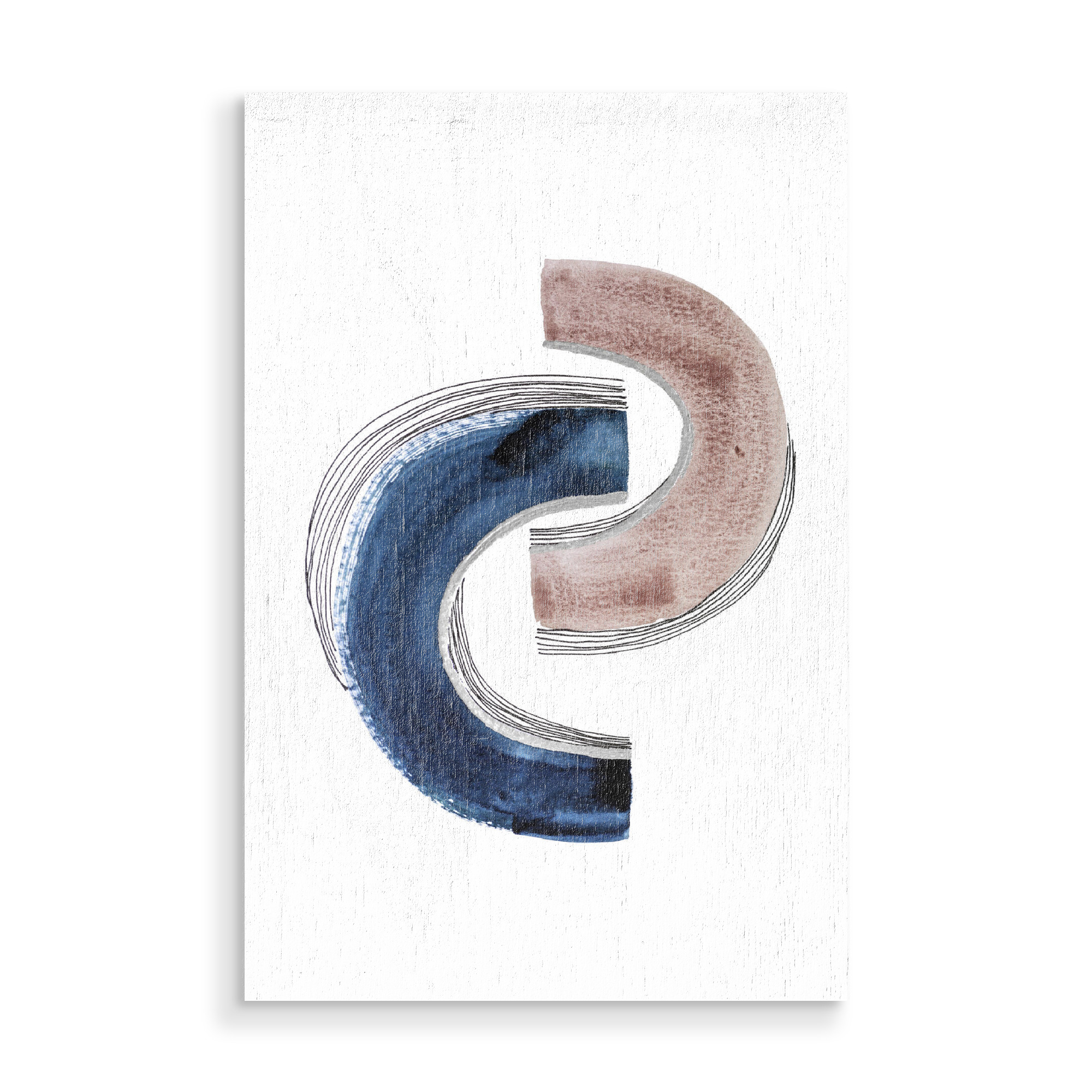 Holzbild "Buffiere - Ergänzung" artboxONE - Abstrakt - Abstrakt,Aquarell,Wasserfarben,Striche,Linien,Pinsel,Watercolor,Abstract,Geometrie,Geometry