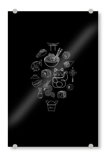 Acrylglasbild "Asian food dark" artboxONE - Für Kinder,Essen & Trinken,Für Mama,Für Papa