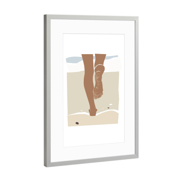 Poster mit Rahmen Silber "Sandy beach legs" artboxONE - Abstrakt,Menschen,Reise / Strand und Meer
