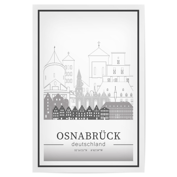 Poster 30x20 cm "Osnabruck skyline line art" artboxONE - Städte,Reise,Architektur,Kartografie