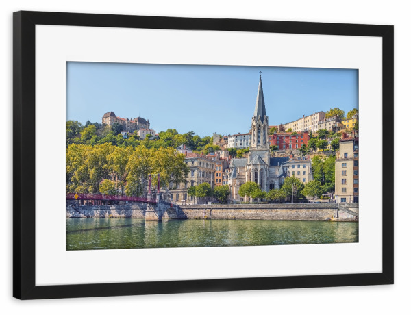 Poster mit Rahmen schwarz "The colors of Lyon" artboxONE - Städte,Reise,Architektur,Reise / Länder,Städte / Weitere