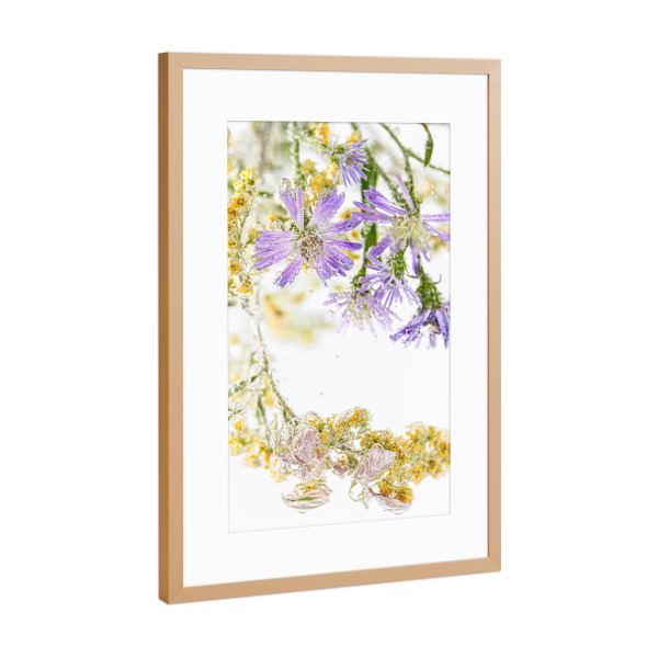 Poster mit Rahmen Kupfer "Frühlingsblüher im Wasser" artboxONE - Natur,Floral