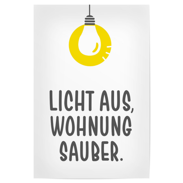 Poster "Licht & Chaos I Gelb & Weiß" artboxONE - Typografie,Für Kinder,Comic,Für Mama,Lustig