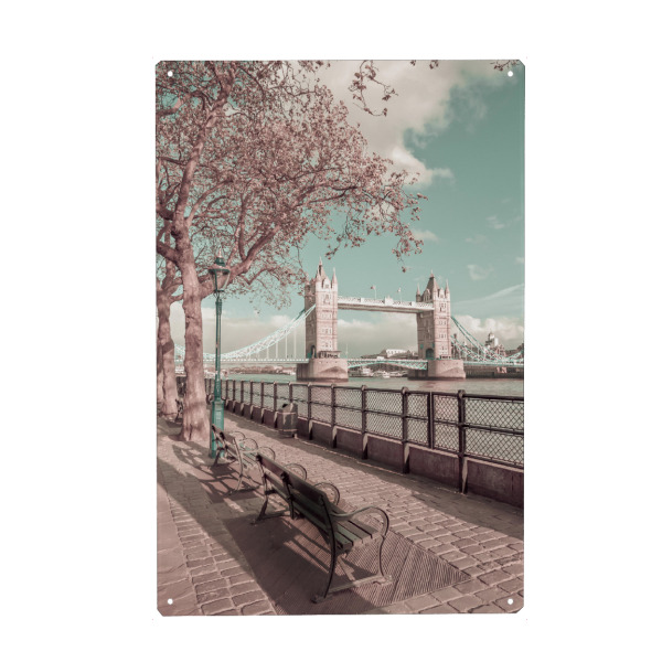 Holzbild "Tower Bridge urbaner Vintage-Stil" artboxONE - Städte / London,Architektur