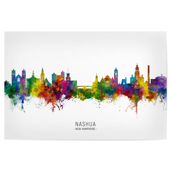 Poster "Nashua New Hampshire Skyline txt" artboxONE - Städte