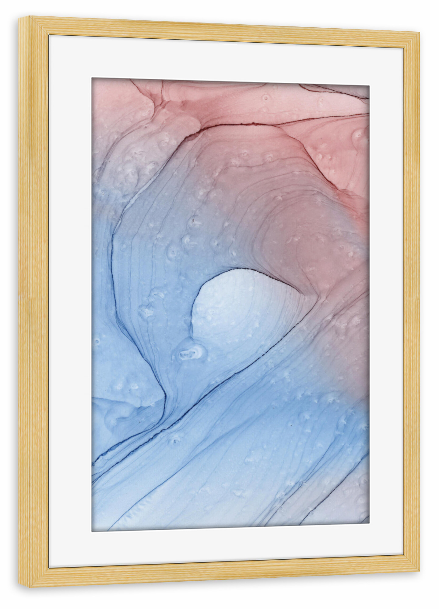 Poster mit Rahmen kiefer "Red then Blue - Art" artboxONE - Abstrakt