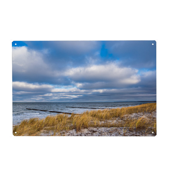 Metall Poster "Düne und Buhnen" artboxONE - Natur,Reise,Reise / Strand und Meer