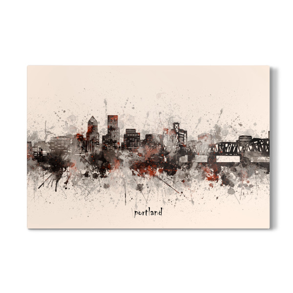 Galerie-Print "Portland skyline artistic beige" 30x20 cm artboxONE