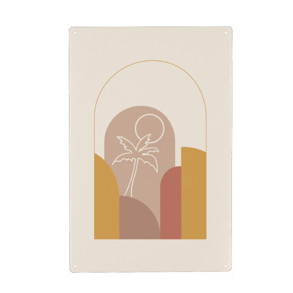 Metall Poster "Minimal Fata Morgana" artboxONE - Abstrakt,Geometrie - Minimal,Earth tones,Geometric,Geometrie,Geometry,Abstract,Abstrakt,Formen,Boho