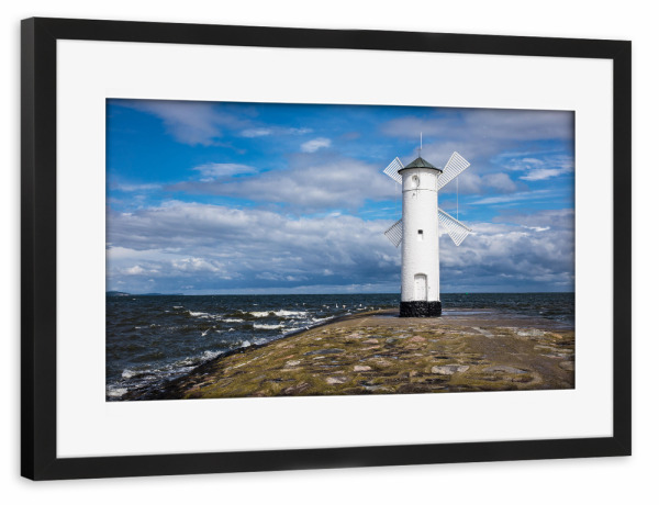 Poster mit Rahmen schwarz "Die Mole in Swinemünde" artboxONE - Natur,Reise,Architektur,Reise / Strand und Meer