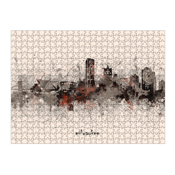 artboxONE Puzzle "Milwaukee skyline artistic beige" artboxONE - Städte,Architektur