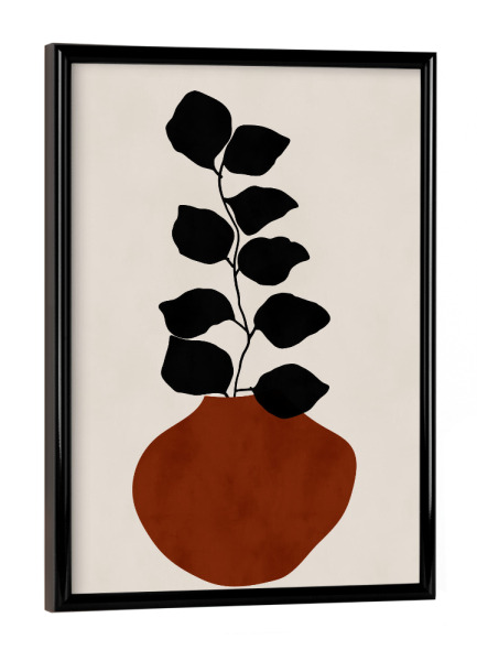 Poster mit schwarzem Rahmen "RED VASE" artboxONE - Floral,Abstrakt