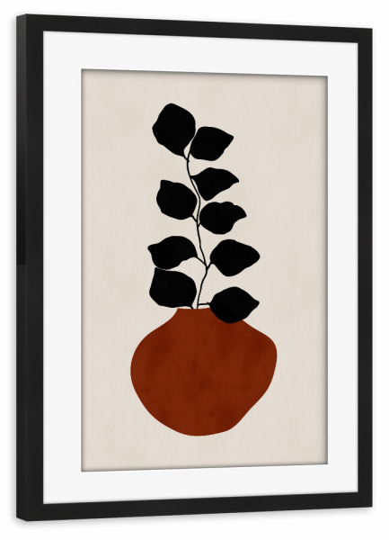 Poster mit Rahmen schwarz "RED VASE" artboxONE - Floral,Abstrakt