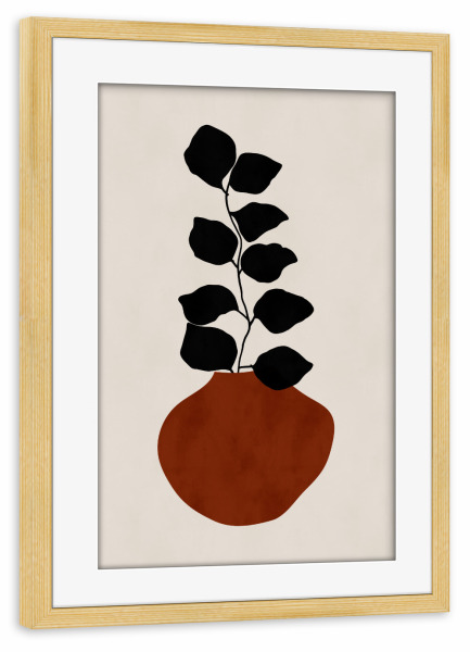 Poster mit Rahmen kiefer "RED VASE" artboxONE - Floral,Abstrakt