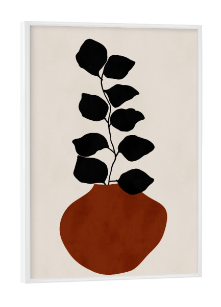 Poster mit weißem Rahmen "RED VASE" artboxONE - Floral,Abstrakt