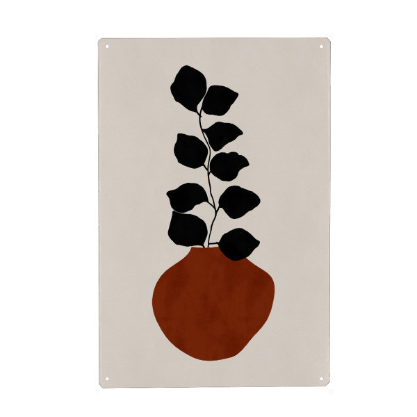 Holzbild "RED VASE" artboxONE - Floral,Abstrakt