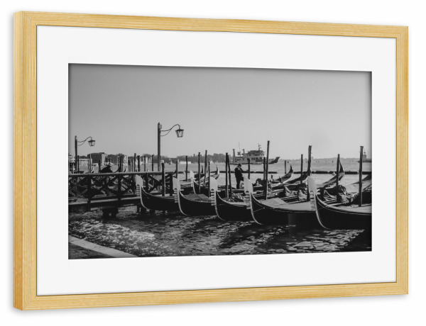 Poster mit Rahmen kiefer "Venedig SchwarzWeiß" artboxONE - Reise,Architektur,Städte / Venedig