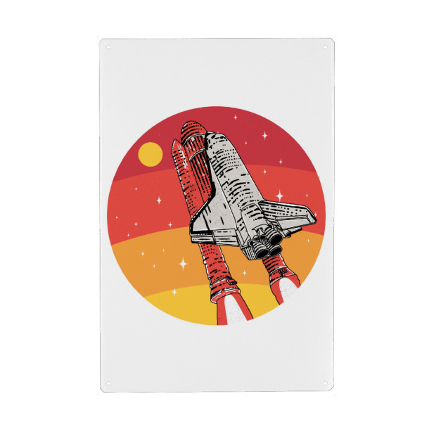 Holzbild "Space Shuttle" artboxONE - Reise,Galaxy - Nasa,Shuttle,Minimal,Space,Weltraum,Schiff,Ship,Kosmos,Cosmos,Astronaut