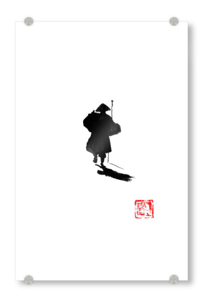 Acrylglasbild "The journey continues" artboxONE - Abstrakt,Menschen - Voyageur,Sumie,Japon,China,Abstract,Abstrakt,Schwarzweiß,Blackandwhite
