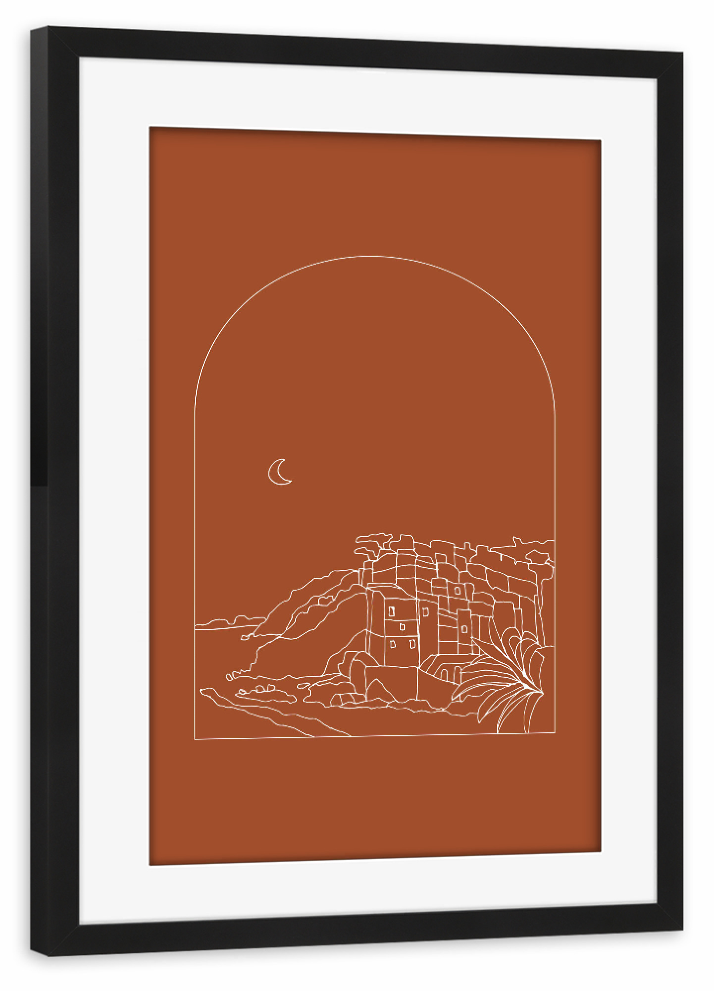 Poster mit Rahmen schwarz "Italy Cinque Terre Abstract Art" artboxONE - Städte,Reise,Reise / Länder