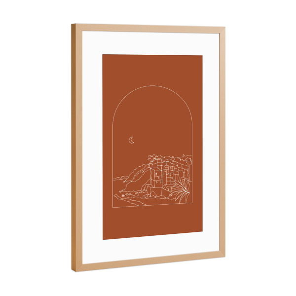 Poster mit Rahmen Kupfer "Italy Cinque Terre Abstract Art" artboxONE - Städte,Reise,Reise / Länder