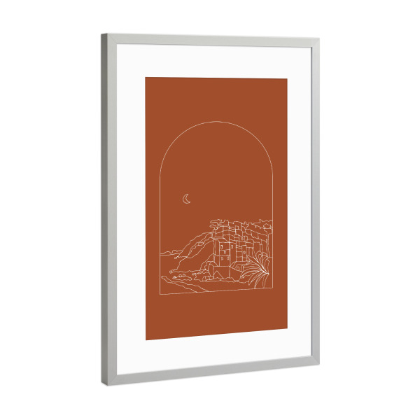 Poster mit Rahmen Silber "Italy Cinque Terre Abstract Art" artboxONE - Städte,Reise,Reise / Länder