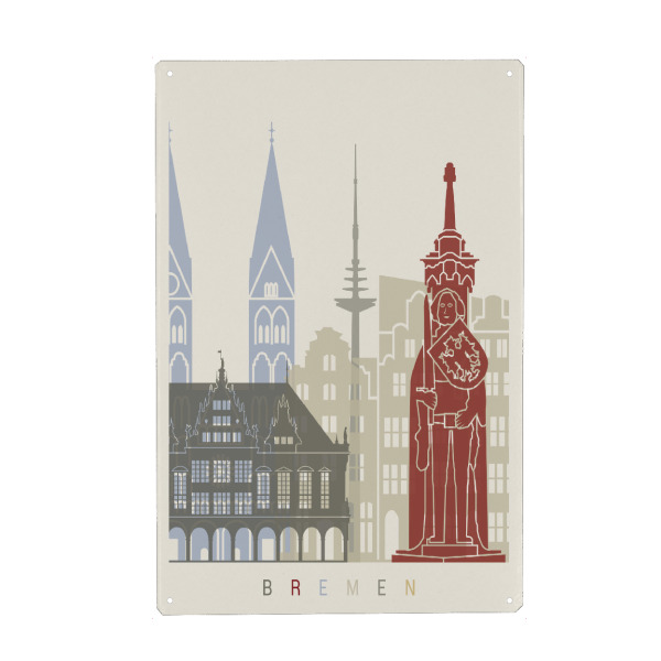 Metall Poster "Bremen skyline" artboxONE - Städte