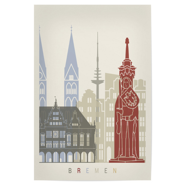 Poster "Bremen skyline" artboxONE - Städte
