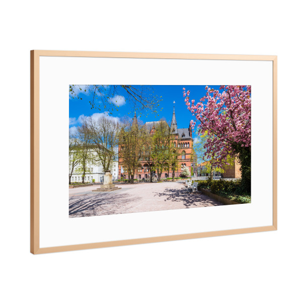 Poster mit Rahmen Kupfer "Ständehaus im Frühling" artboxONE - Architektur