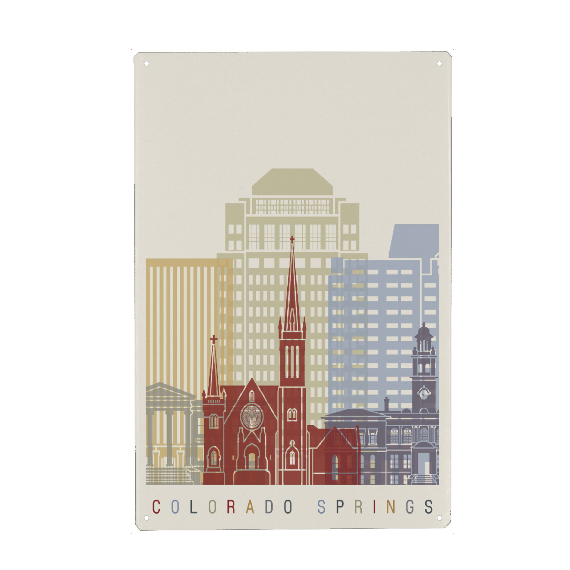 Metall Poster "Colorado Springs skyline" artboxONE - Städte