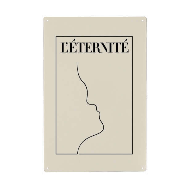 Holzbild "L'Eternité Minimalistic Line Art" artboxONE - Typografie,Menschen,Liebe
