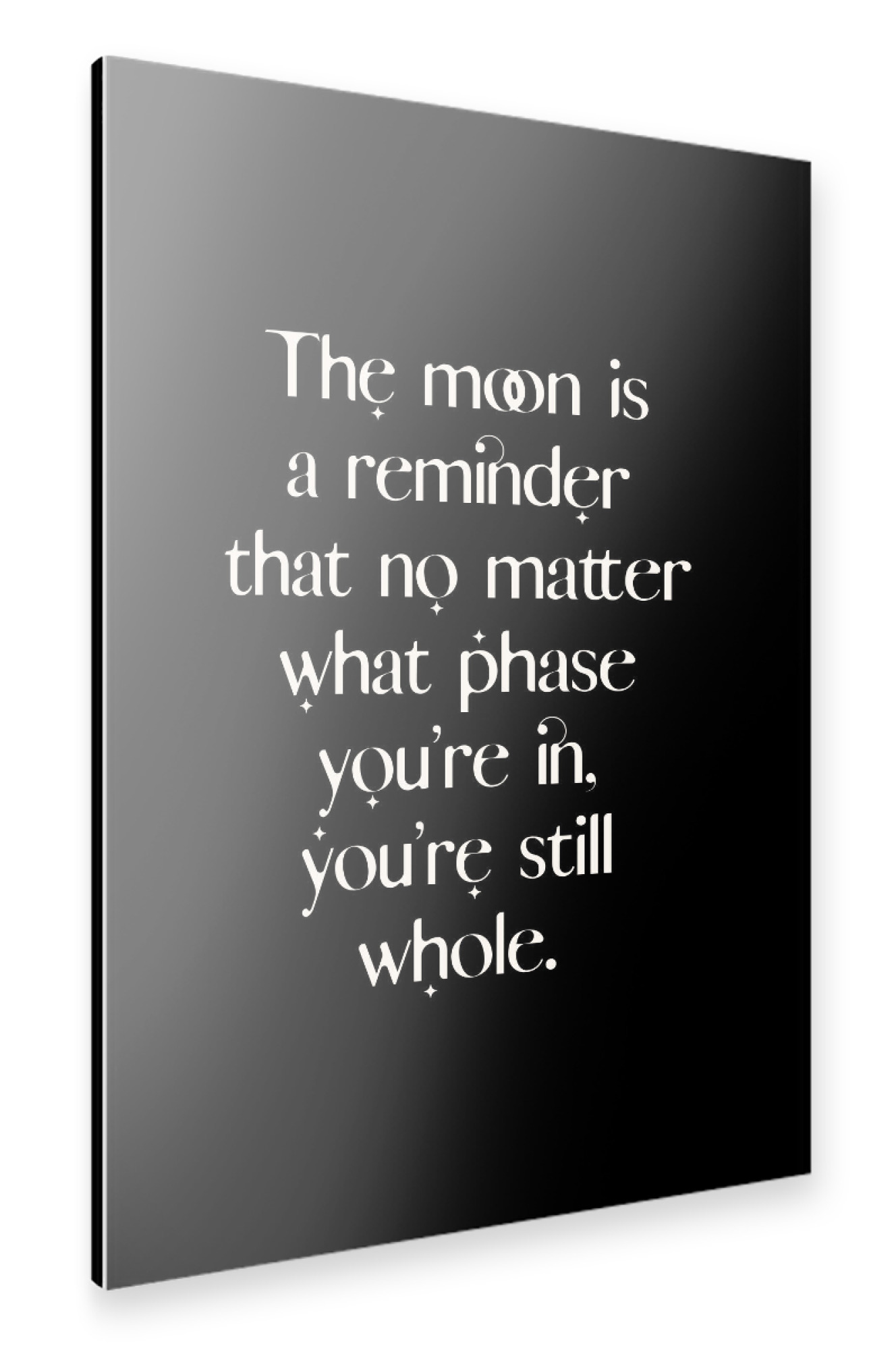 Alu-Dibond "Selflove moon cycles quote" 30x20 cm artboxONE