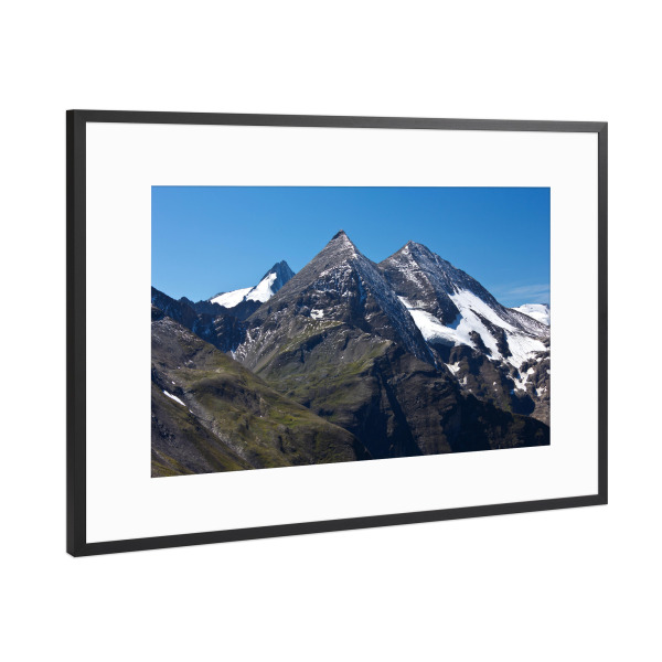 Poster mit Rahmen Schwarz (Metallic) "Gebirge Großglockner" artboxONE - Natur,Reise,Reise / Länder