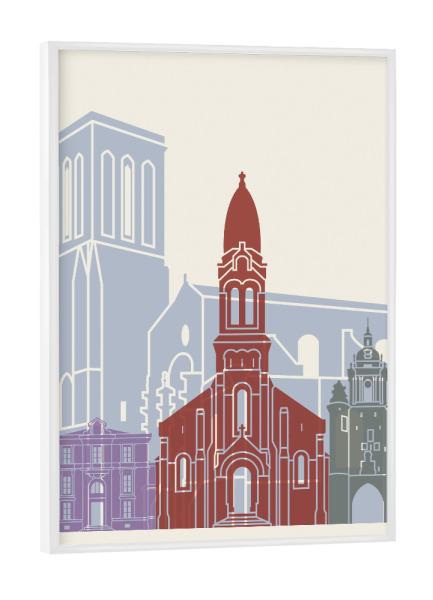 Poster mit weißem Rahmen "La Rochelle skyline" artboxONE - Städte,Architektur