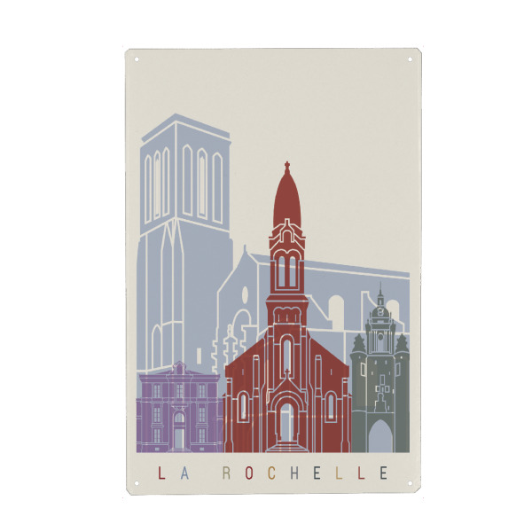 Holzbild "La Rochelle skyline" artboxONE - Städte,Architektur