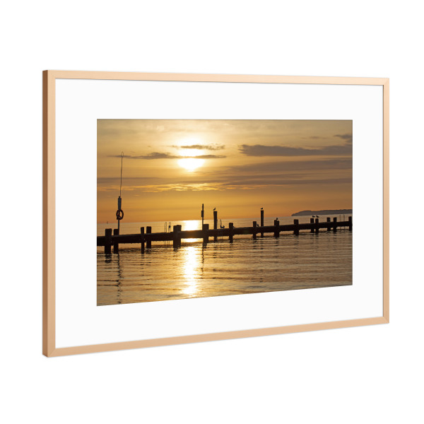 Poster mit Rahmen Kupfer "Früh morgens in Travemünde" artboxONE - Natur,Reise / Strand und Meer,Reise / Länder