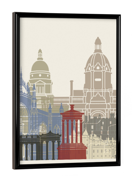 Poster mit schwarzem Rahmen "Edinburgh skyline" artboxONE - Städte,Architektur