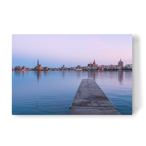 Leinwandbild "Warnow mit Steg am Abend" artboxONE - Natur,Reise,Architektur,Städte / Weitere