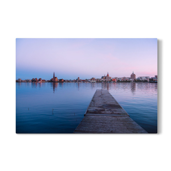 Galerie-Print "Warnow mit Steg am Abend" 30x20 cm artboxONE