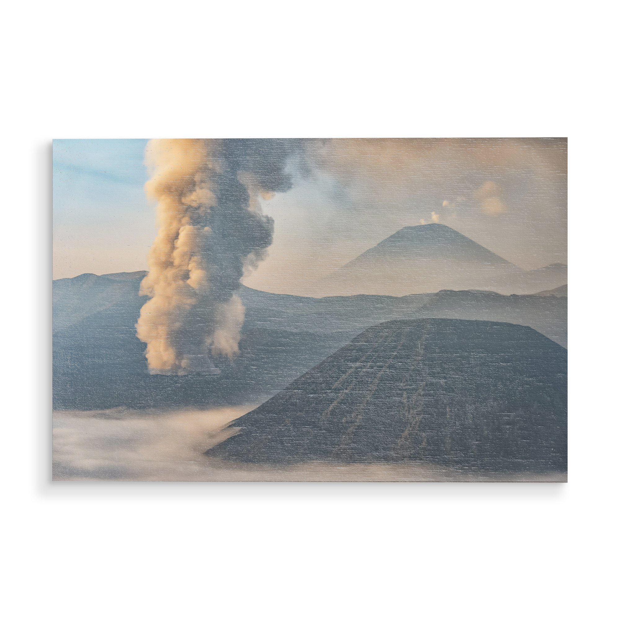 Holzbild "Active Volcano" artboxONE - Natur,Reise,Reise / Asien,Reise / Länder