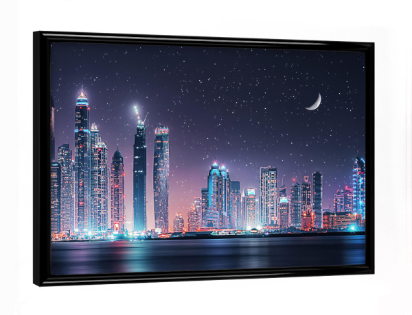 Poster mit schwarzem Rahmen "Night in Dubai" artboxONE - Städte,Reise,Architektur,Reise / Länder,Städte / Dubai