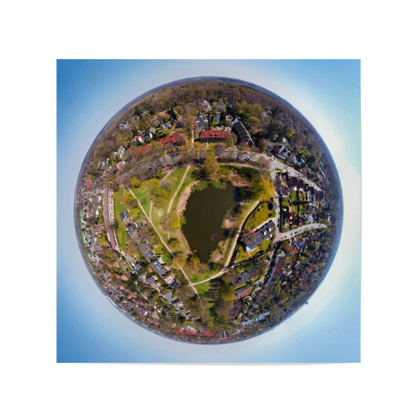 Poster 20x20 cm "Reinbek - Ententeich; high" artboxONE - Städte,Natur,Reise,Architektur,Reise / Länder