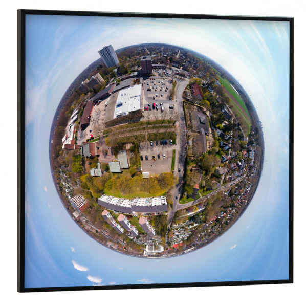 Poster mit schwarzem Rahmen 30x30 cm "Reinbek - EKZ Am Ladenzentrum; low" artboxONE - Städte,Reise,Architektur,Reise / Länder