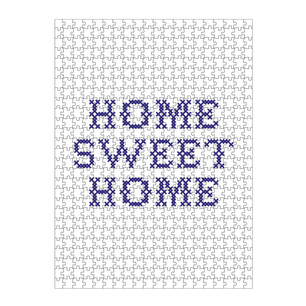 artboxONE Puzzle "Sweet Home I Sticken Leinenblau" artboxONE - Typografie,Lehrersprüche,Für Mama,Für Papa,Lustig