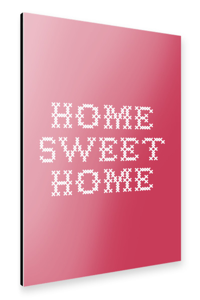 Alu-Dibond "Sweet Home I Sticken Rosarot" 30x20 cm artboxONE