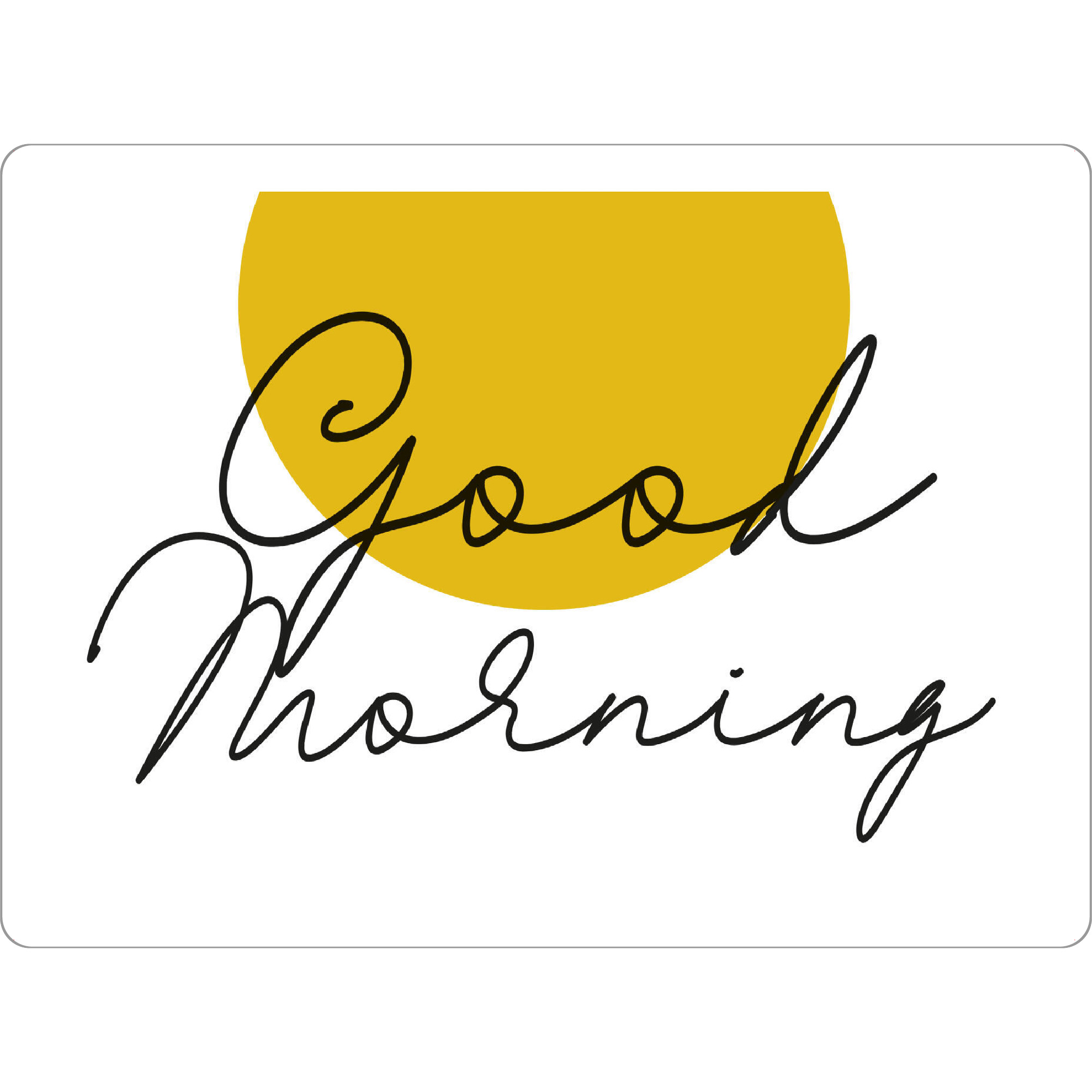Tischset "Good Morning & Sonne I Gelb" artboxONE - Typografie,Für Kinder,Geometrie,Für Mama,Lustig