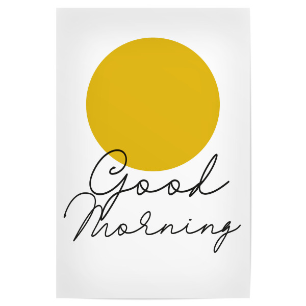Poster "Good Morning & Sonne I Gelb" artboxONE - Typografie,Für Kinder,Geometrie,Für Mama,Lustig
