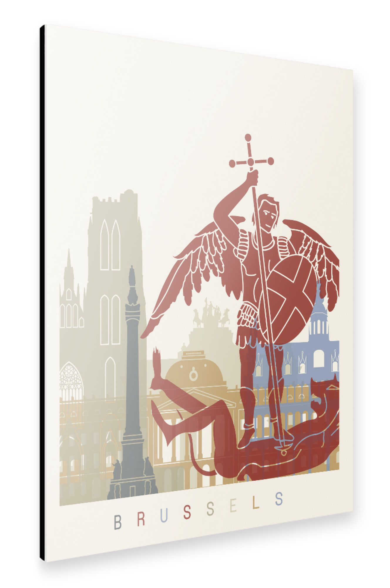 Alu-Dibond "Brussels skyline" 30x20 cm artboxONE